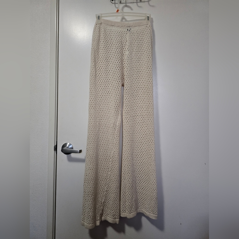 Nasty Gal White Wide Leg Crochet Pants - Picture 3 of 7